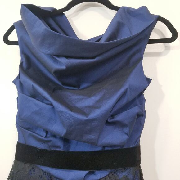 Talbot Runhof Silk Blend Off Shoulder Lace Ruched Cocktail Dress - Picture 9 of 13